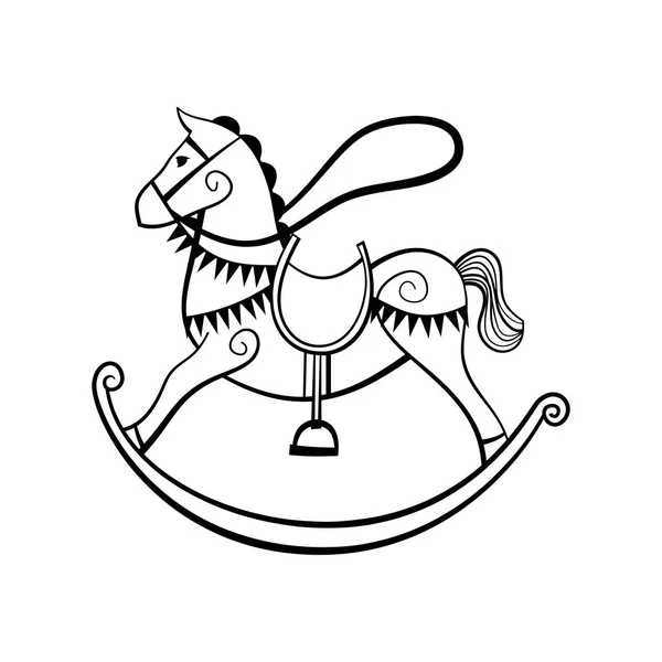 Cheval à bascule Noir et blanc — Image vectorielle