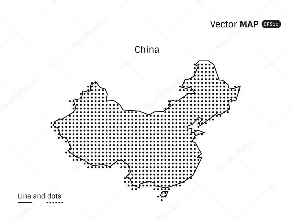 Vector Dotted China Map
