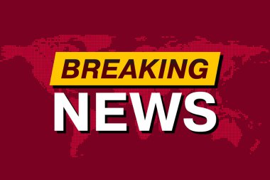 Son dakika haberi, Tv ekran koruyucu, vektör arka plan ile Dünya Haritası