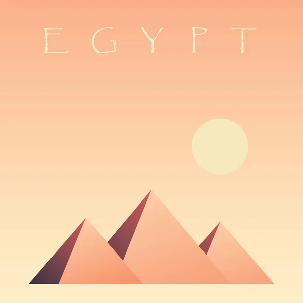 Egyiptomi piramisok. Pyramids of Giza, Egyiptom jelképe — Stock Vector