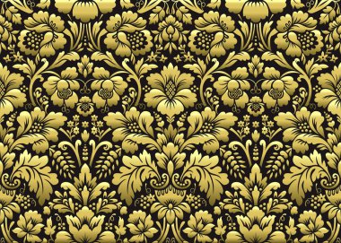 vektör çiçek damask desenli