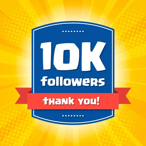 10K seguidores Gracias tarjeta de diseño para — Vector de stock