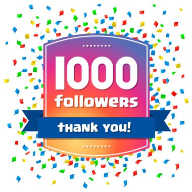 1000 takipçileri teşekkür ederim tasarım kartı