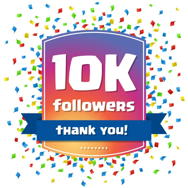 10K seguidores Gracias tarjeta de diseño para — Vector de stock