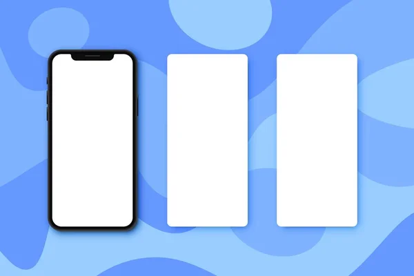Vector Mockup Nowoczesny Telefon Komórkowy Pusty Ekran Koncepcja Wektorowego Urządzenia — Wektor stockowy