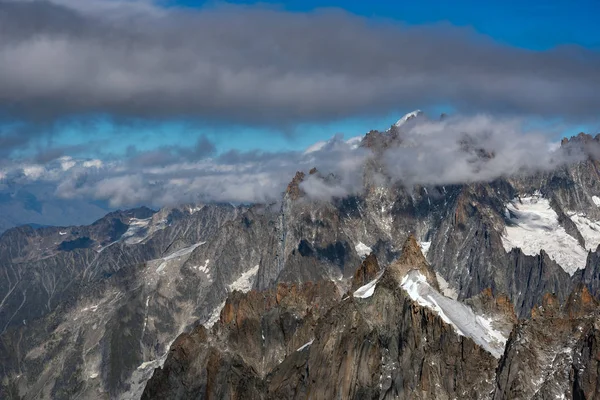 Jég és hó Mont Blanc környékén, Alpokban, Franciaországban. — Stock Fotó