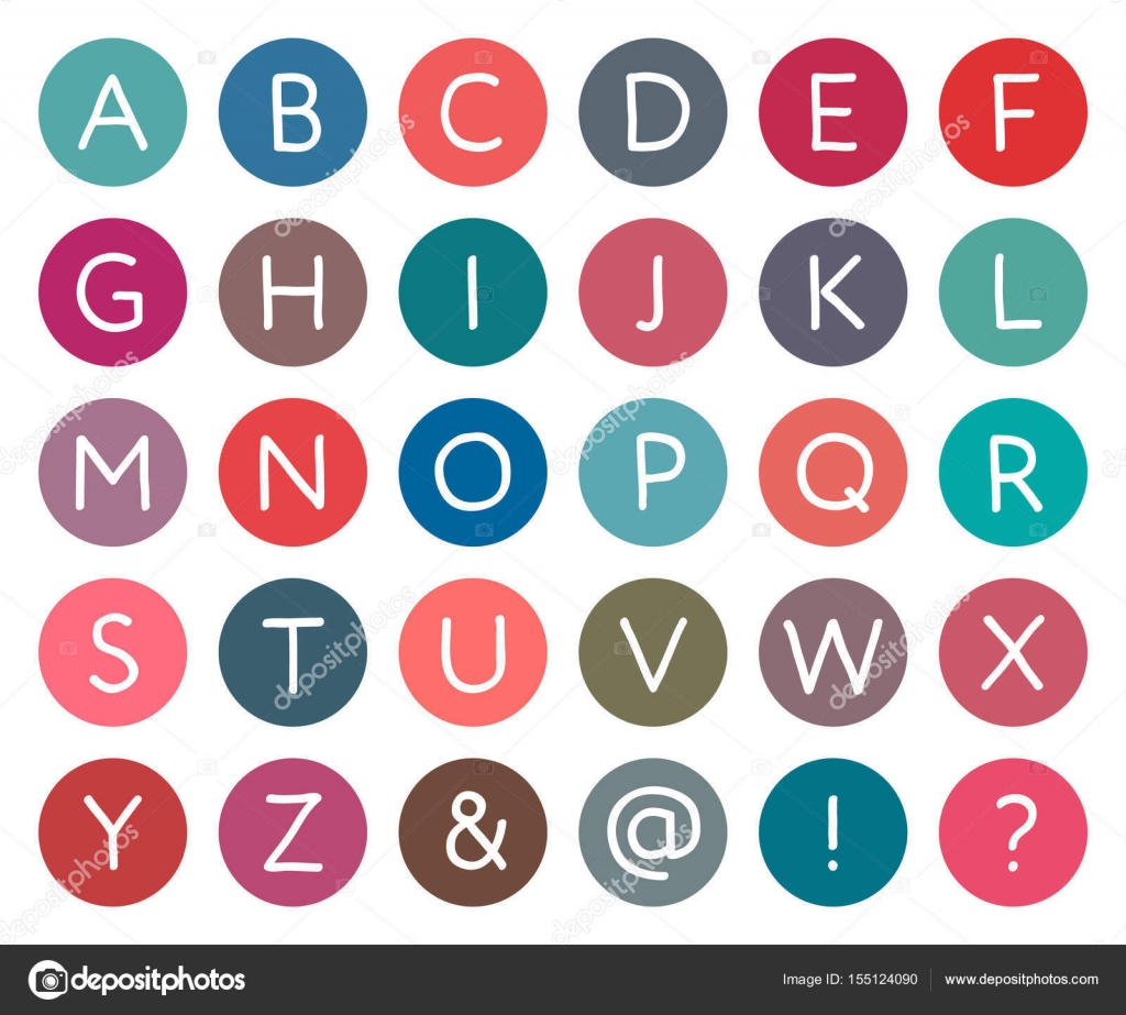 Alphabet Flat Icons Vector Image By C Missbobbit Vector Stock