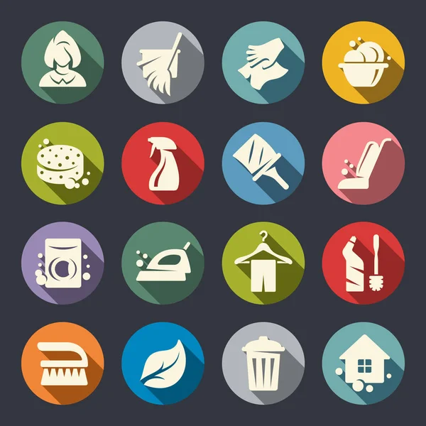 Juego de iconos de limpieza — Vector de stock