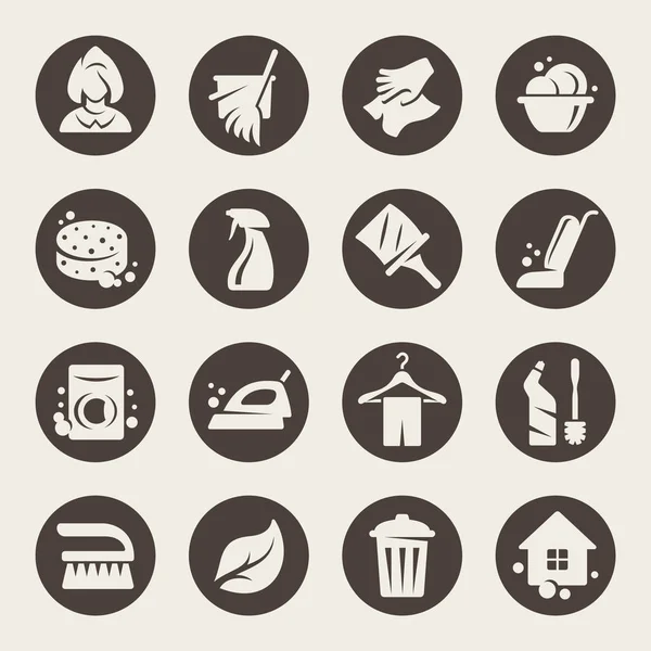 Set di icone di pulizia — Vettoriale Stock