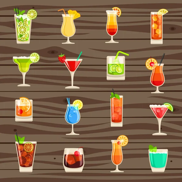 Iconos de vaso de bebida — Vector de stock