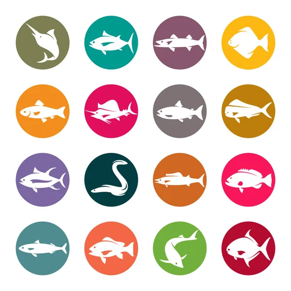 Ensemble d'icônes de pêche — Image vectorielle