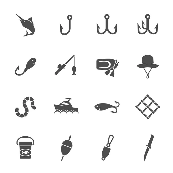 Set van visserij pictogrammen — Stockvector