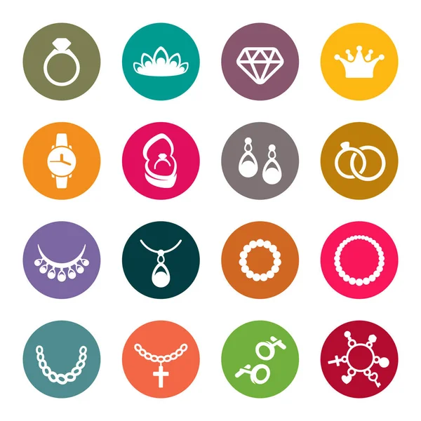 Jewellery theme icon set — Stock Vector