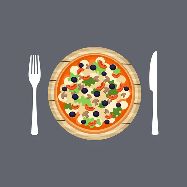 おいしいピザを抽象化します。 — ストックベクタ