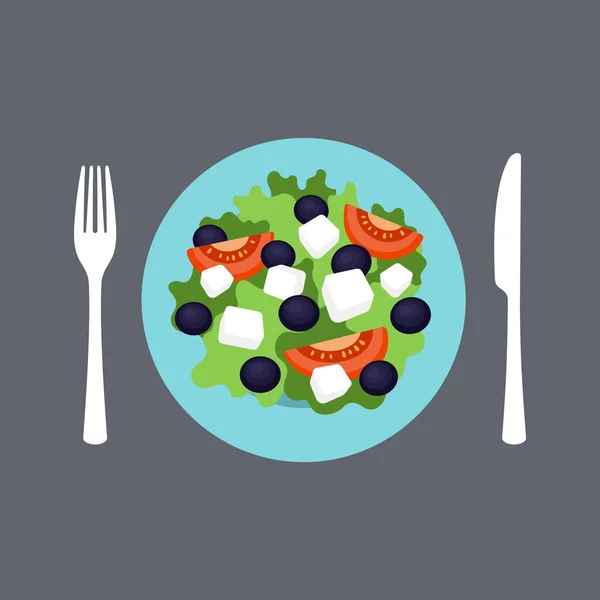 Icône de salade grecque — Image vectorielle