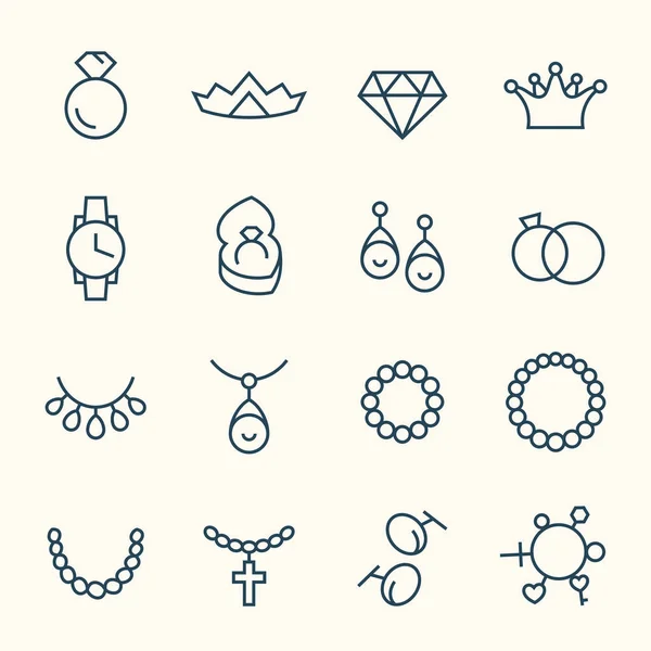Sada šperků motiv ikon — Stockový vektor