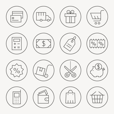 alışveriş simgeleri ayarlandı