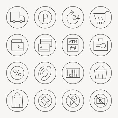 süpermarket Icons set