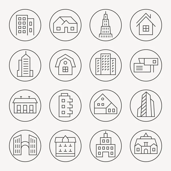 Architecture icons set — Stock Vector