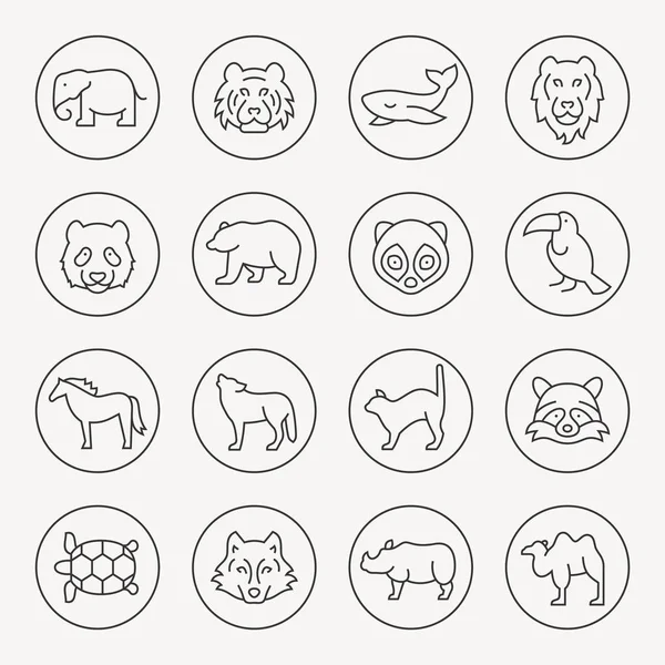Conjunto de ícones de animais — Vetor de Stock