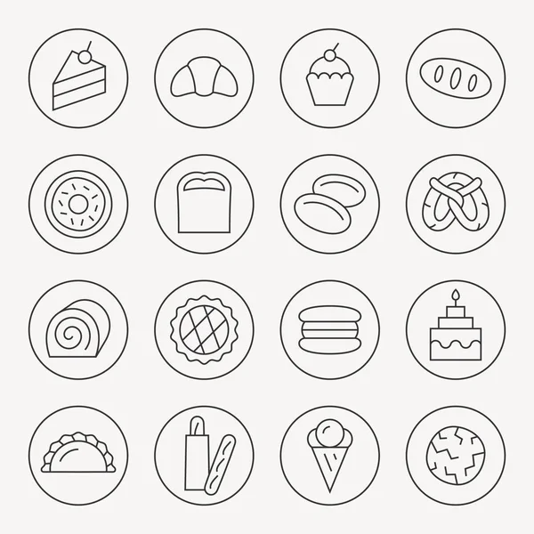 Set de iconos de panadería — Vector de stock