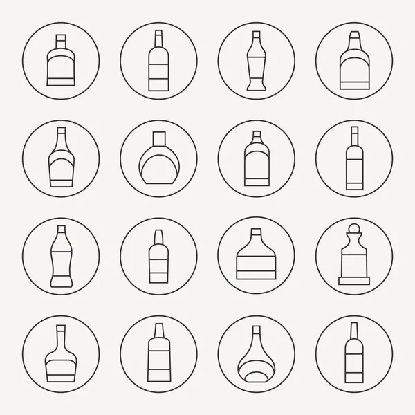 Botellas iconos conjunto — Archivo Imágenes Vectoriales