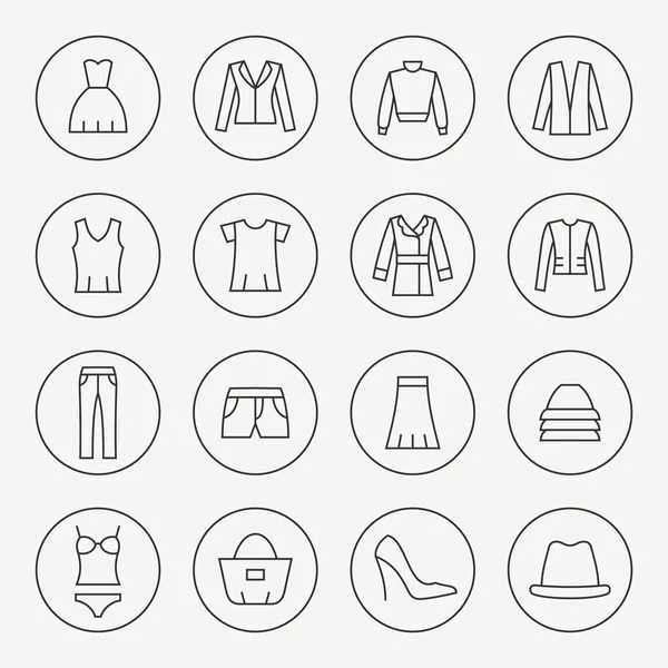 Giysi Icons set — Stok Vektör