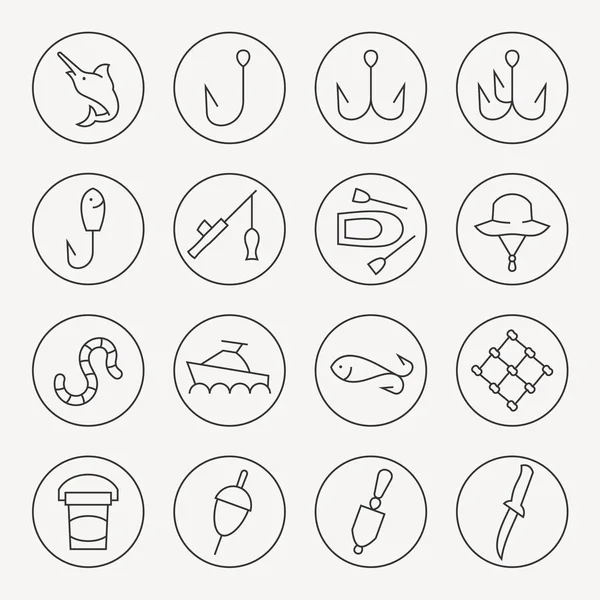 Set van visserij pictogrammen — Stockvector