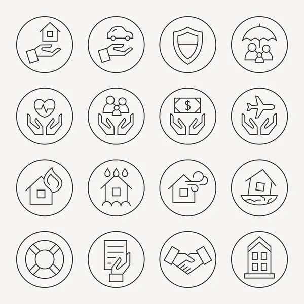 Set di icone assicurative — Vettoriale Stock
