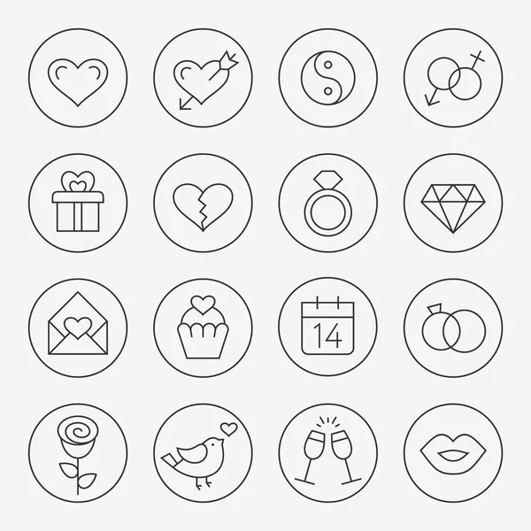 Set icone amore — Vettoriale Stock