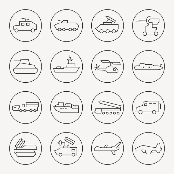 Military icons set — Stock Vector