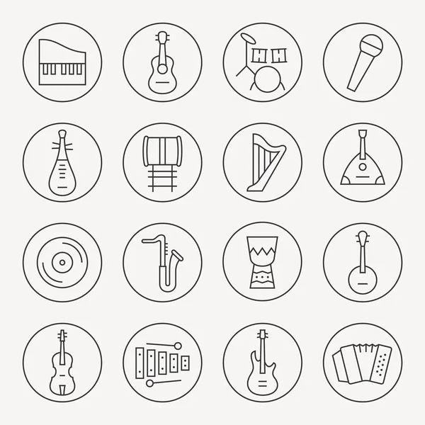 Muziek iconen set — Stockvector