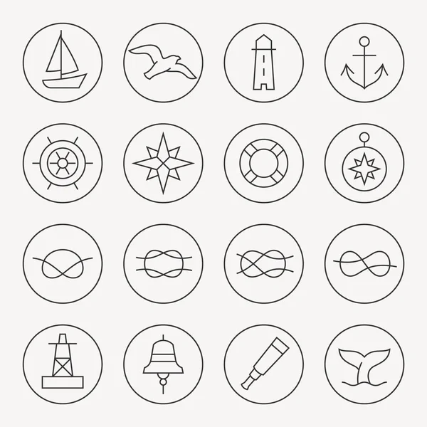 Nautical icons set — Stock Vector