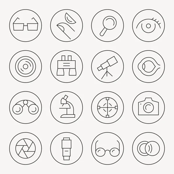 Set icone ottiche — Vettoriale Stock