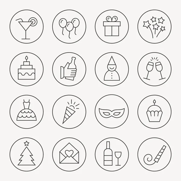 Partij icons set — Stockvector