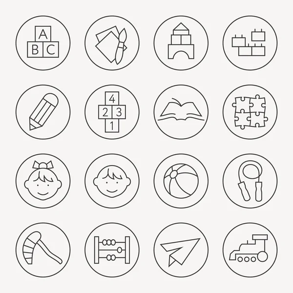 Preschool icons set — Stockvector
