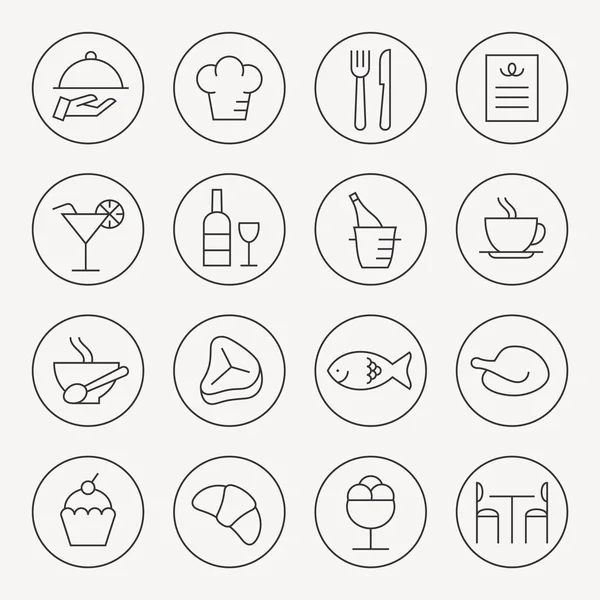 Restaurang ikoner set — Stock vektor