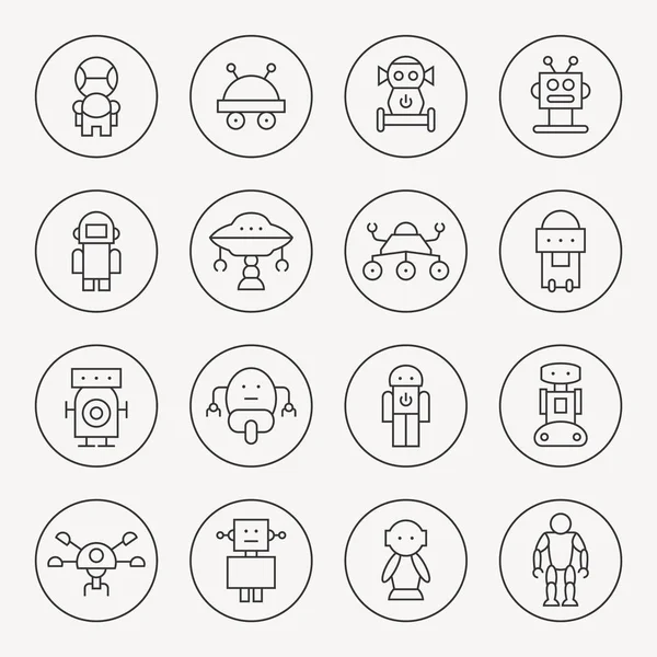 Robotlar Icons set — Stok Vektör