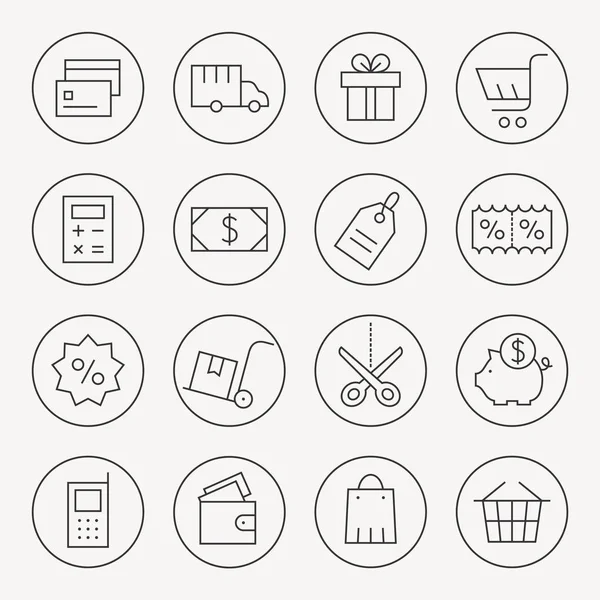 Set di icone della spesa — Vettoriale Stock