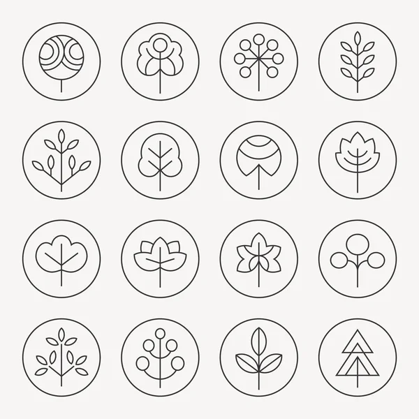 Ağaçlar Icons set — Stok Vektör