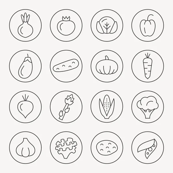 Conjunto de iconos de verduras — Vector de stock