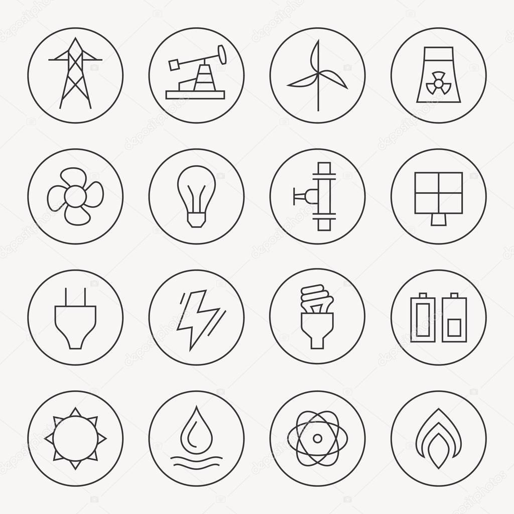 energy icons set 