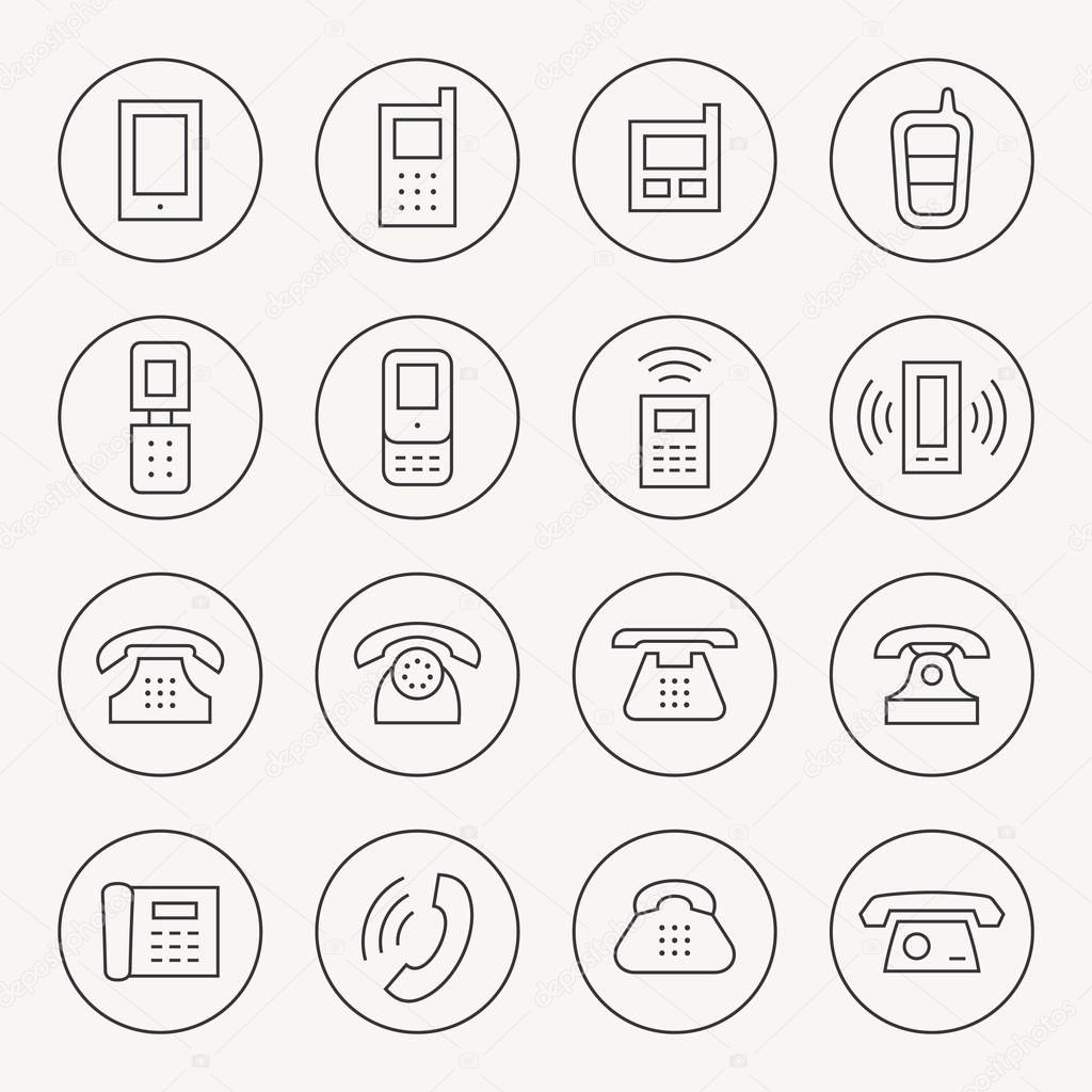 phone icons set