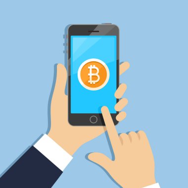  bitcoin simgesi ekranda