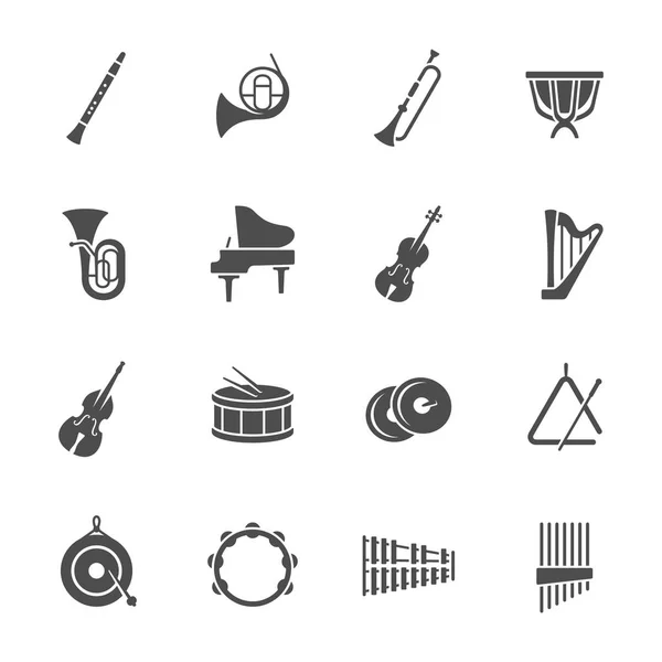 Orkester instrument ikoner — Stock vektor