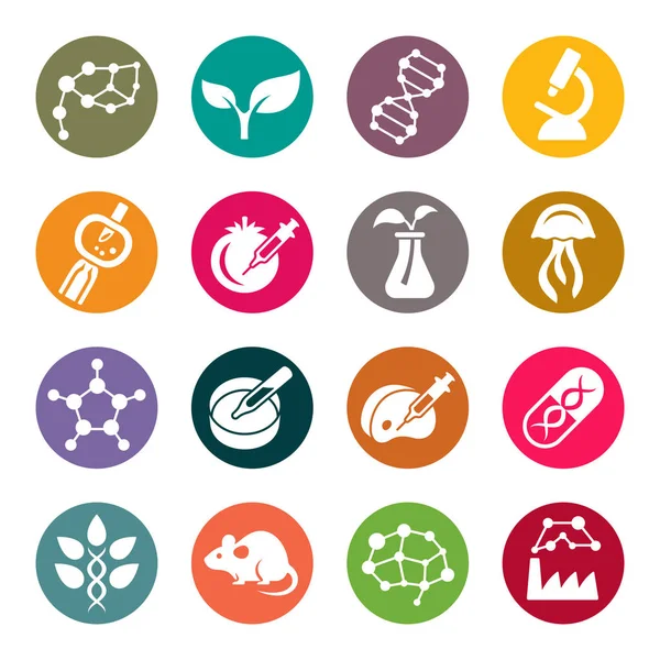 Bio technologie icons set — Stockvector