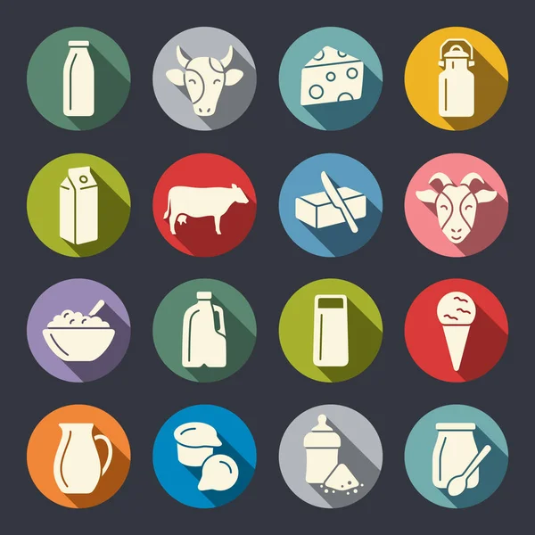 Dairy icons set — Stock Vector