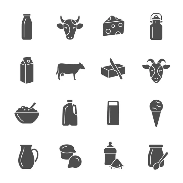 Dairy icons set — Stock Vector