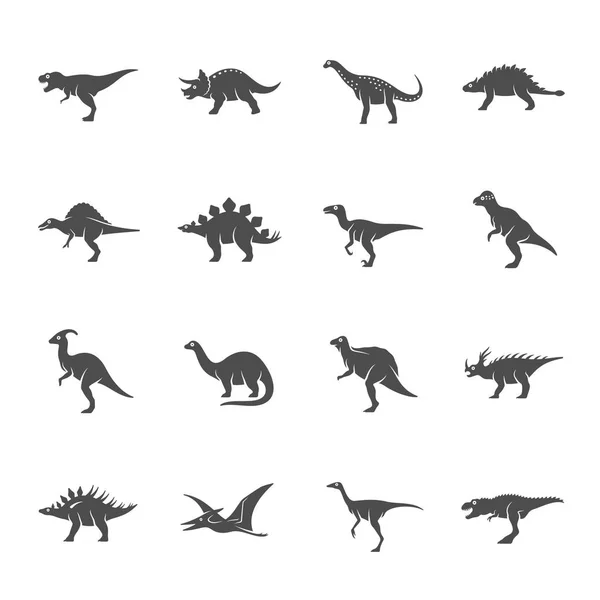 Dinosaurs icons set — Stock Vector