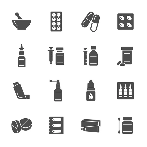 Pharmacy icons set — Stock Vector